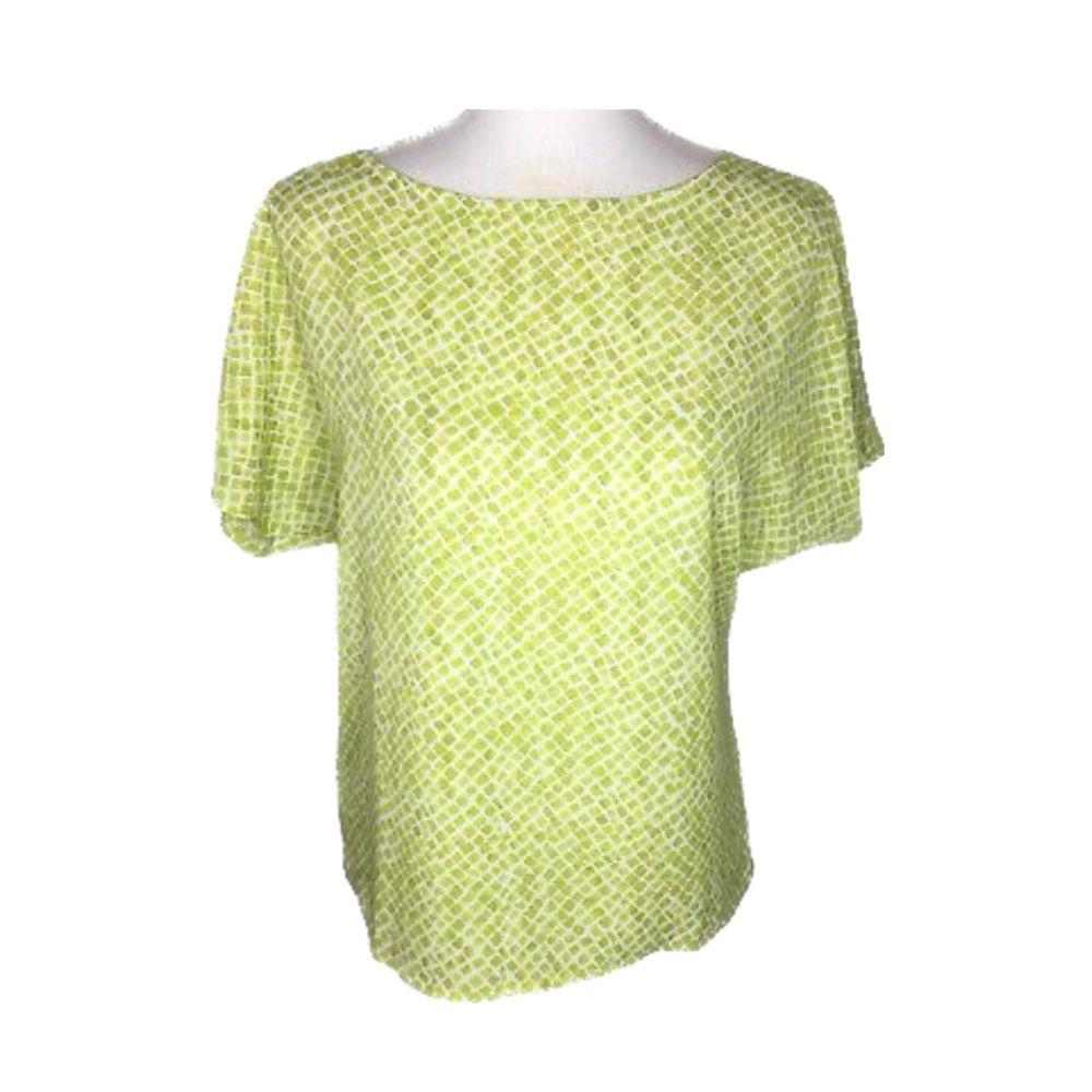 Ann Taylor Loft- Medium Lightweight Green Snake Print Blouse Like New